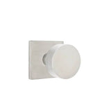 Emtek - Concealed, Privacy, Stainless Steel Square Rosette, Stainless Steel Round Knob, SS - Brushed Stainless Steel