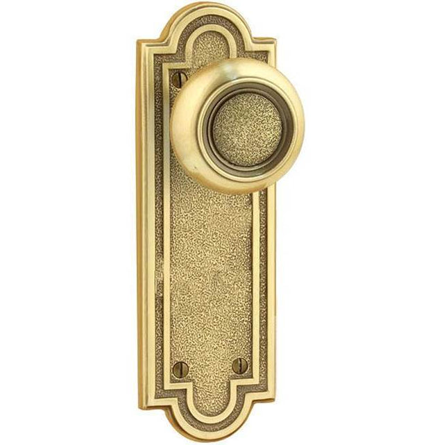 Emtek - Privacy, Sideplate Locksets Belmont Non-Keyed 7-1/2, Orb Knob, US3NL - Unlacquered Brass