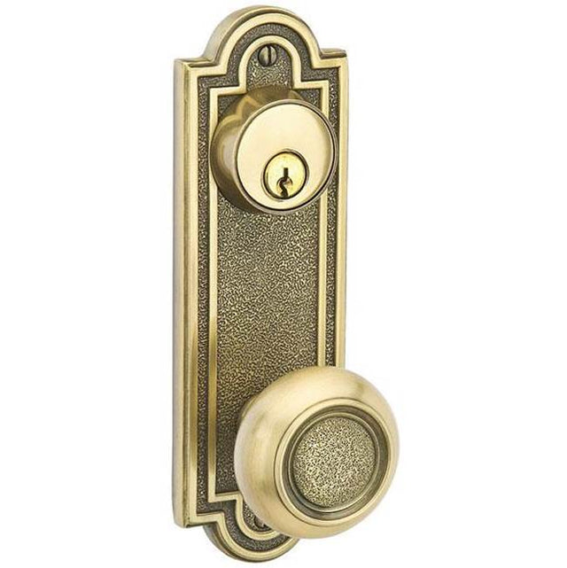 Emtek - Passage Double Keyed, Sideplate Locksets Belmont 3-5/8, Freestone Lever, LH, US3NL - Unlacquered Brass