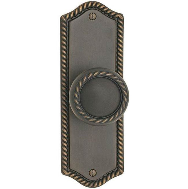Emtek - Dummy Pair, Sideplate Locksets Rope Non-Keyed 7-1/2, Lancaster Knob, US3NL - Unlacquered Brass
