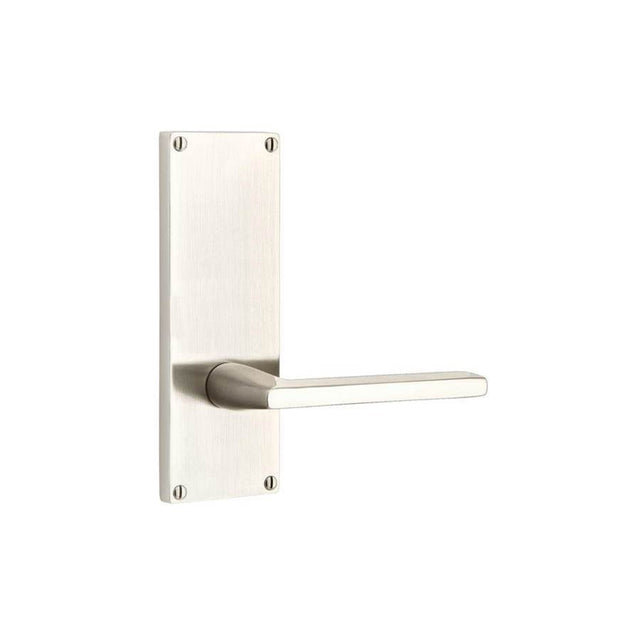 Emtek - Dummy Pair, Sideplate Locksets Modern Non-Keyed 7'', Astoria Clear Knob, US3NL - Unlacquered Brass