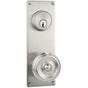 Emtek - Passage Single Keyed, Sideplate Locksets Modern 3-5/8, Astoria Clear Knob, US3NL - Unlacquered Brass
