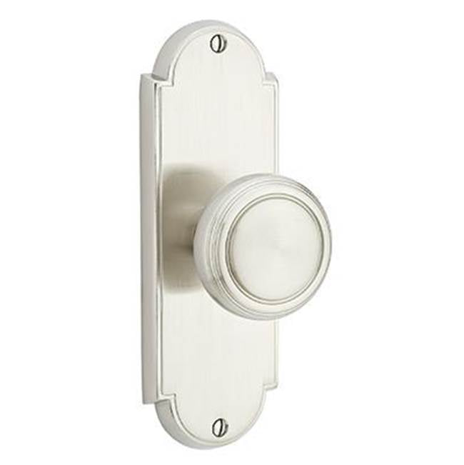 Emtek - Privacy, Sideplate Locksets Delaware Non-Keyed 7-1/8, Waverly Knob, US3NL - Unlacquered Brass