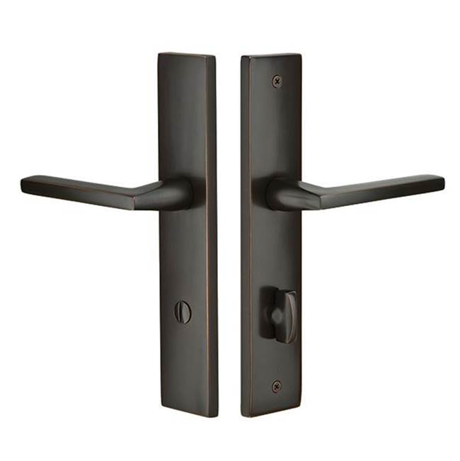Emtek - Entry Dum, Pair, Stretto, 10'' Plt, Lowell Crystal Knob, US14 - Polished Nickel