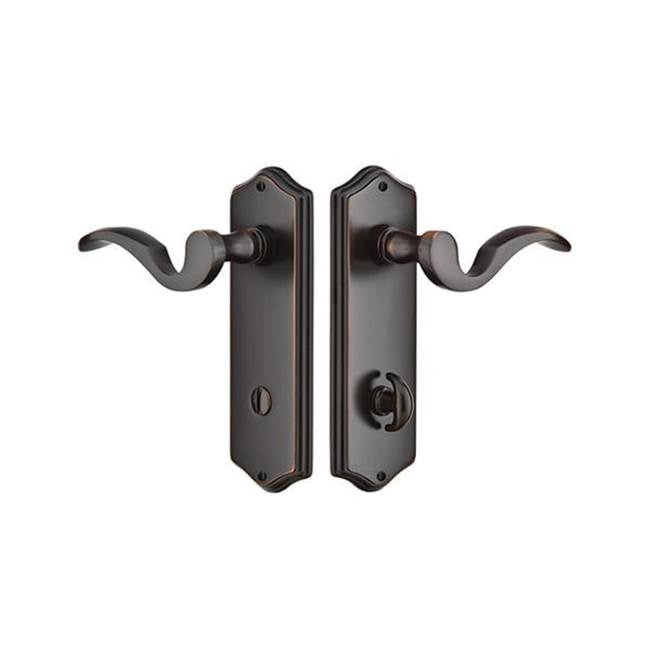 Emtek - Sideplate, Colonial, Thmbtrn Privacy, Windsor Crystal Knob, US7 - French Antique