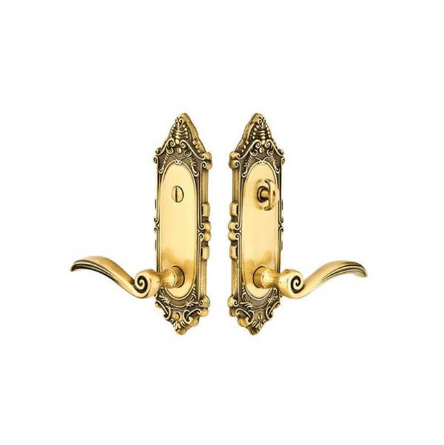 Emtek - Victoria Thumbturn, Athena Lever, US3NL - Unlacquered Brass