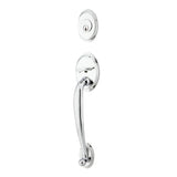 Emtek - Sgl Cyl, Saratoga Tub Ent, Argos Lever, LH, US26 - Polished Chrome