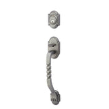 Emtek - Sgl Cyl, Sectional with San Carlos Grip Tub Ent, Lafayette Lever, LH, SWS - Satin Steel
