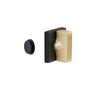 Emtek - Thumbturn Privacy Bolt, Single Square Rosette US19, with Rectangular Thumbturn US4 - Flat Black,Satin Brass