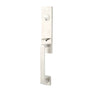 Emtek - Sgl Cyl, Davos Stainless Steel Tub Ent, Stainless Steel Athena Lever, LH, SS - Brushed Stainless Steel