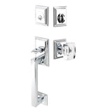 Emtek - Sgl Cyl, Hamden Tub Ent, Basel Lever, LH, US3NL - Unlacquered Brass