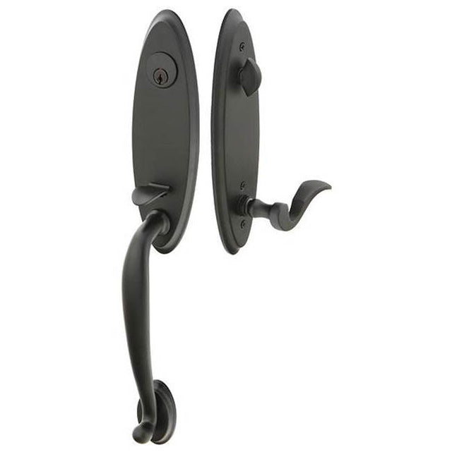 Emtek - Sgl Cyl, Marietta Tub Ent, Aston Lever, LH, US3NL - Unlacquered Brass