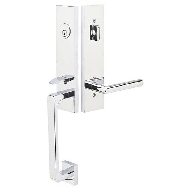 Emtek - Dummy, Davos Tub Ent, Freestone Square Knob, US4 - Satin Brass