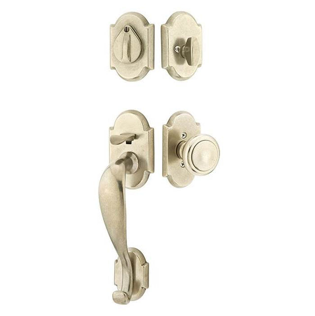 Emtek - Sgl Cyl, Denver Tub Ent, Mariposa Lever, LH, TWB - Tumbled White Bronze
