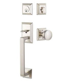 Emtek - Dbl Cyl, Transitional Heritage Sectional Tub, Waverly Knob, US3NL - Unlacquered Brass