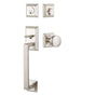 Emtek - Dbl Cyl, Transitional Heritage Sectional Tub, Freestone Lever, LH, US4 - Satin Brass