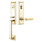 Emtek - Sgl Cyl, Transitional Heritage Monolithic Tub, Coventry Lever, LH, US3NL - Unlacquered Brass