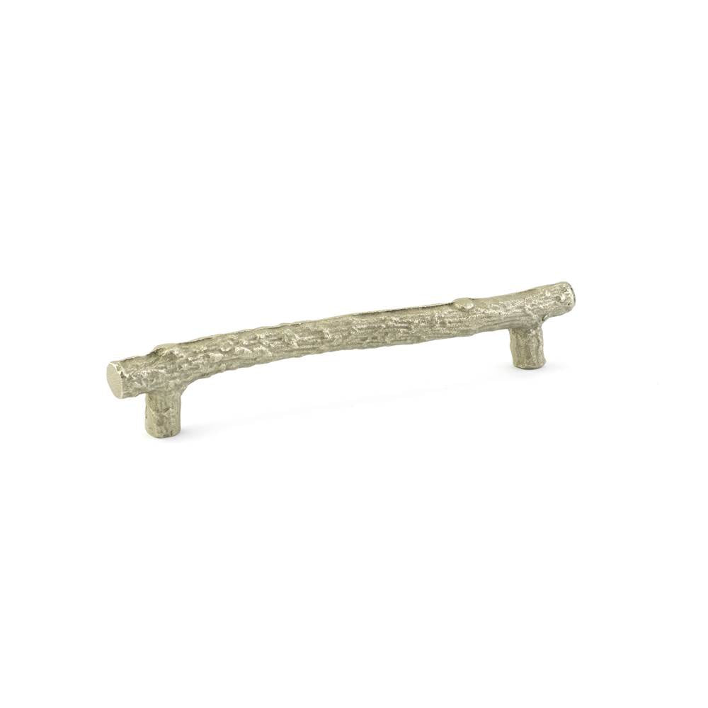 Emtek - Sandcast Bronze Twig Pull, 4'' C-C, TWB - Tumbled White Bronze