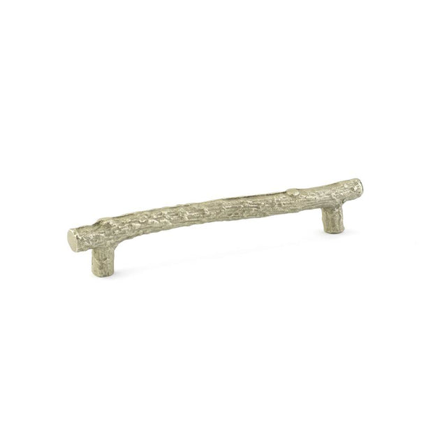 Emtek - Sandcast Bronze Twig Pull, 4'' C-C, TWB - Tumbled White Bronze