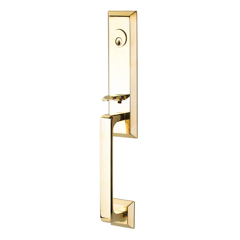Emtek - Sgl Cyl, Transitional Heritage Monolithic Tub, Argos Lever, LH, US15 - Satin Nickel