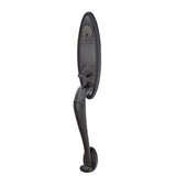 Emtek - Sgl Cyl, Tuscany Monolithic Tub Ent, Medici Lever, LH, MB - Medium Bronze Patina