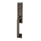 Emtek - Dbl Cyl, Wilshire Tub Ent, Luzern Lever, RH, US3NL - Unlacquered Brass
