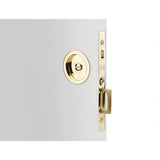 Emtek - Privacy, Round Pocket Door Mortise Lock, US3NL - Unlacquered Brass