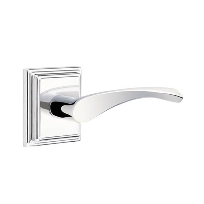 Emtek - Privacy, Wilshire Rosette, Triton Lever, LH, US26 - Polished Chrome