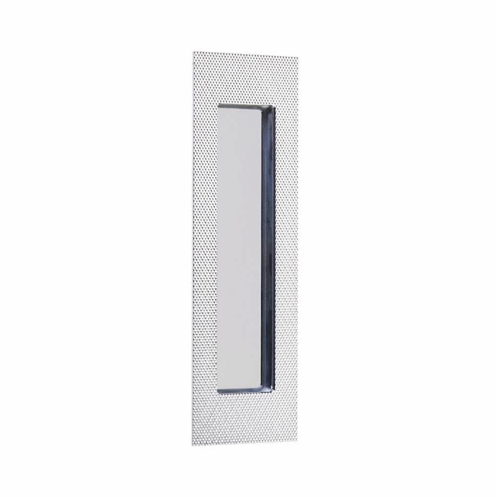 Emtek - Modern Rectangular, 7'' Knurled Flush Pulls with plain pocket, US26 - Polished Chrome
