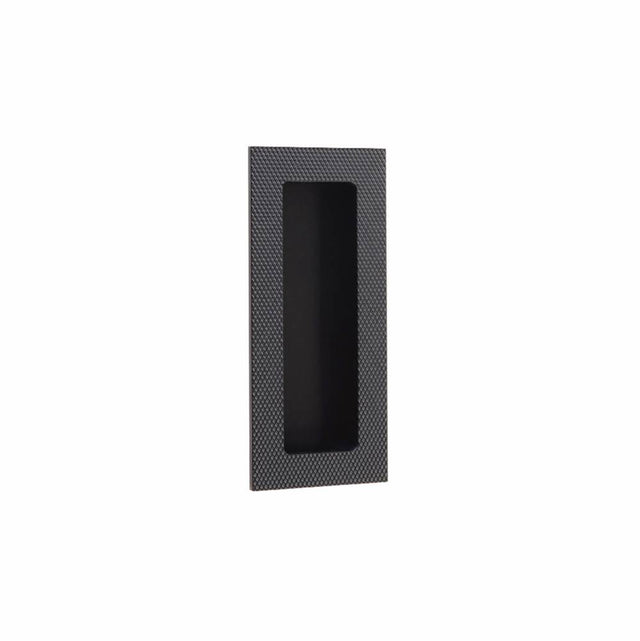 Emtek - Modern Rectangular, 4'' Knurled Flush Pulls with plain pocket, US10B - Oil Rubbed Bronze