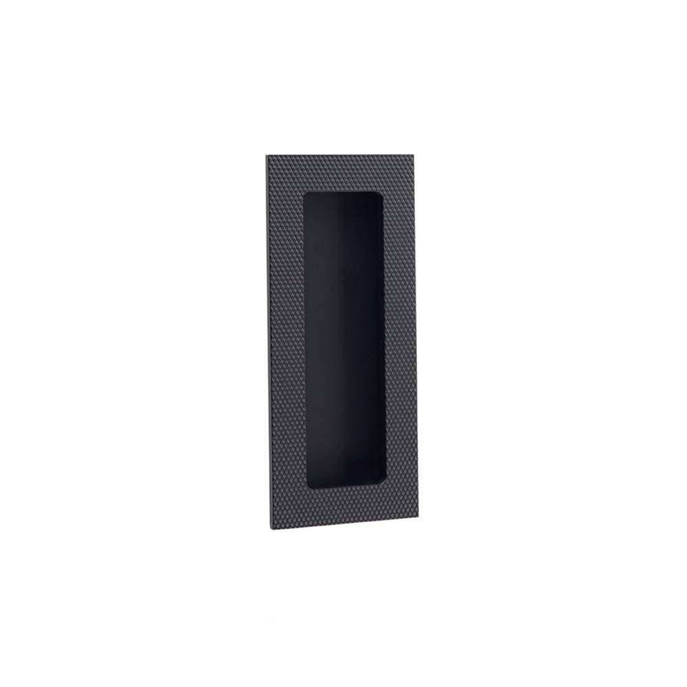 Emtek - Modern Rectangular, 4'' Knurled Flush Pulls with plain pocket, US19 - Flat Black
