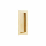 Emtek - Modern Rectangular, 4'' Knurled Flush Pulls with plain pocket, US3NL - Unlacquered Brass