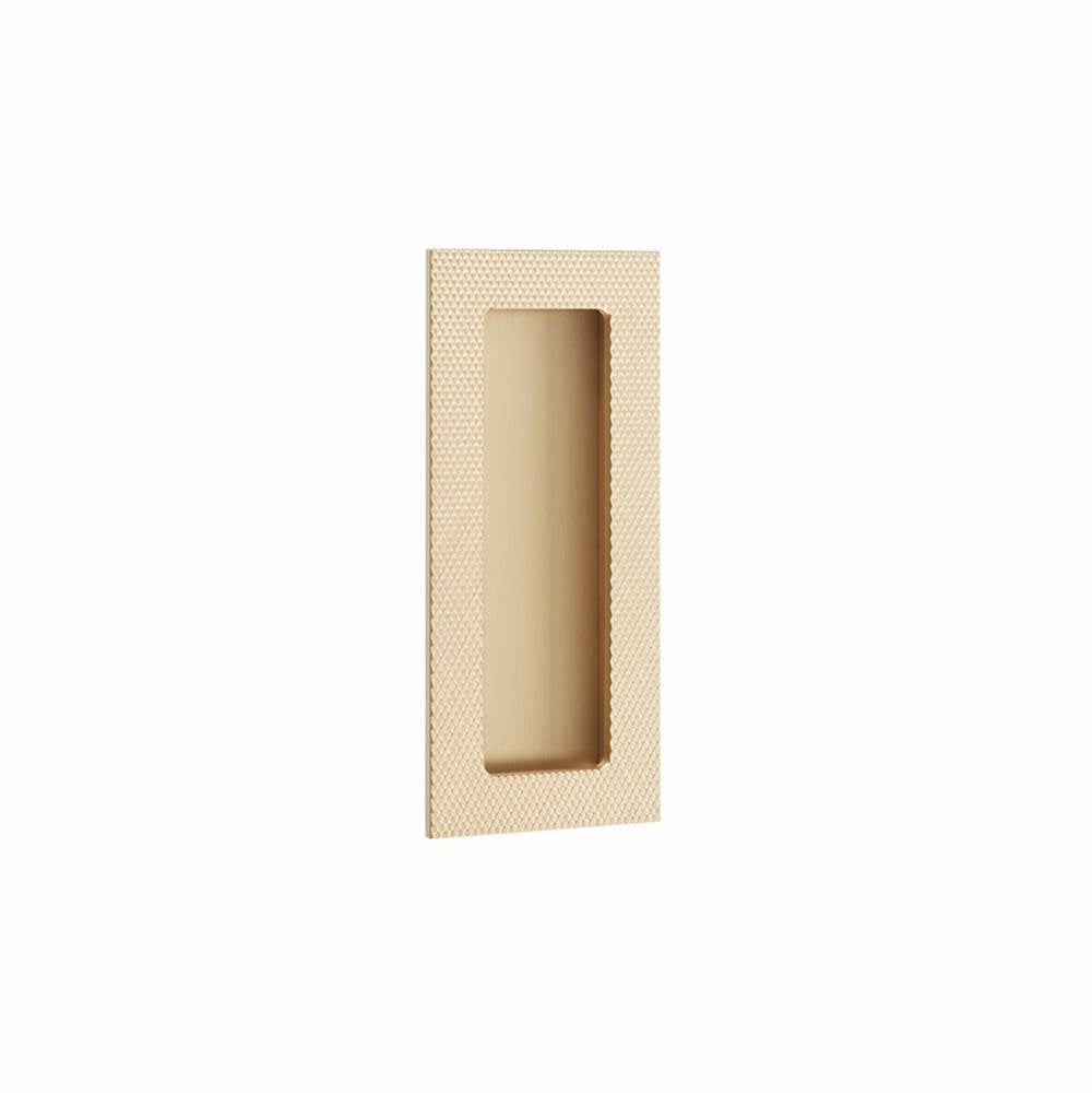 Emtek - Modern Rectangular, 4'' Knurled Flush Pulls with plain pocket, US4 - Satin Brass