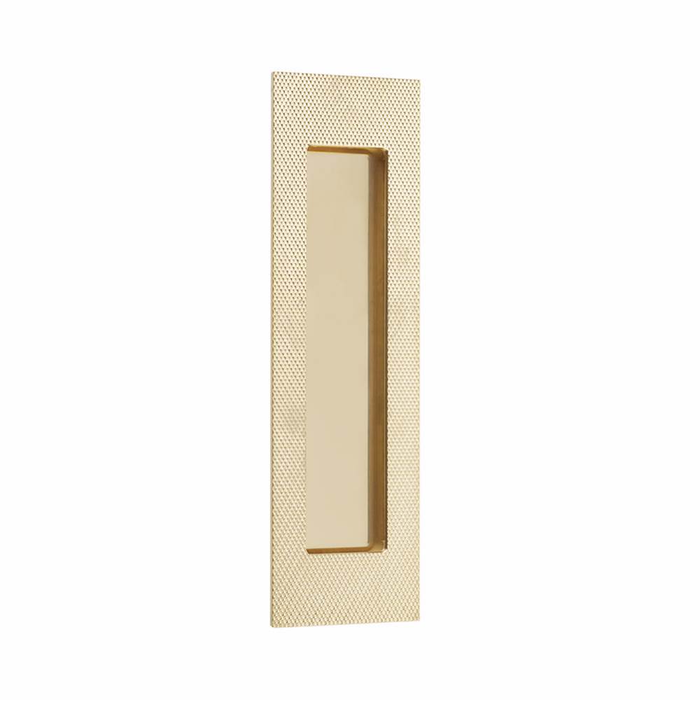 Emtek - Modern Rectangular, 7'' Knurled Flush Pulls with plain pocket, US3 - Polished Brass