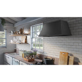 Designer Series Wall Hood Painted Black with 600 cfm Class Blower, 28'' W