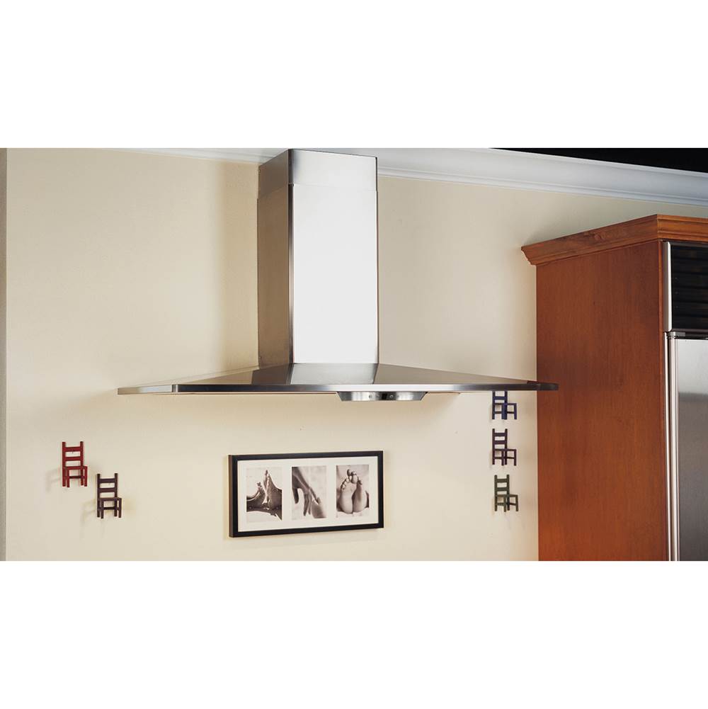 Pyramid Shape Wall Hood with 600 cfm Class Blower, 30'' W
