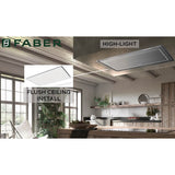Ceiling-Mount Stainless Steel Island Hood, 36'' Wx19'' D, (Blower Sold Separately)
