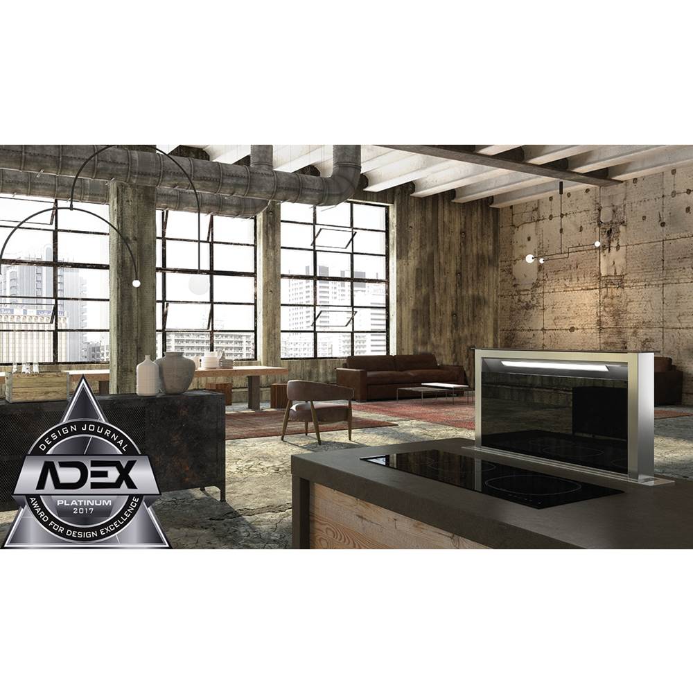 Downdraft Hood, 36'', Black Glass