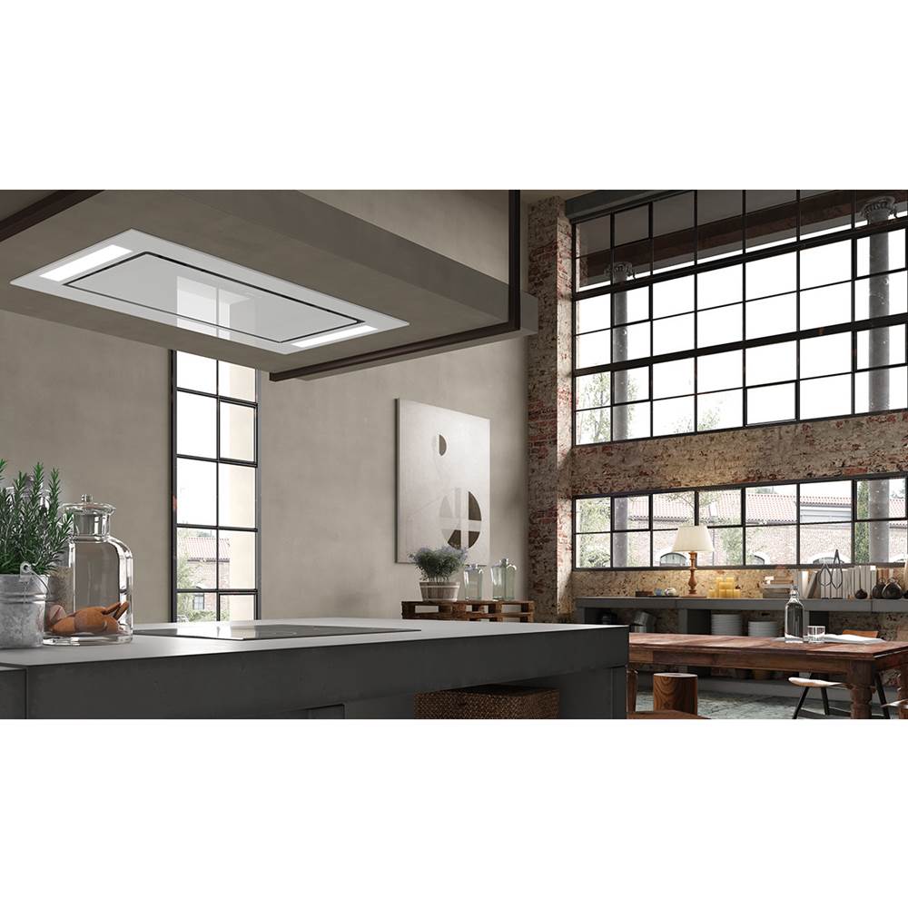 Faber - Ceiling-Mount Island Hood, 48'' Wx27'' D, White Glass - White Glass
