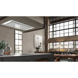 Faber - Ceiling-Mount Island Hood, 48'' Wx27'' D, White Glass - White Glass