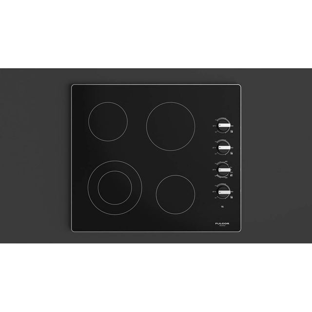Fulgor Milano - 24'' 300 Series Electric Cooktop - Black Glass With Aluminum Trim