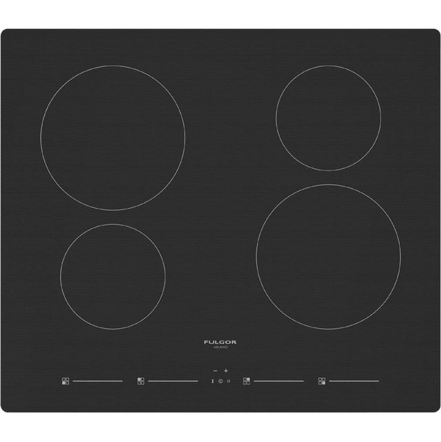 Fulgor Milano - 24'' 400 Series Stainless Steel Induction Cooktop - Black Glass With Aluminum Trim