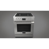 Fulgor Milano - 30'' 400 Accento Pro Series Full Gas Range. Cooking Surface: 2 Aluminum 18 - Stainless Steel