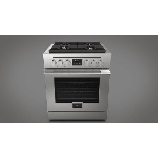 Fulgor Milano - 30'' 400 Accento Pro Series Full Gas Range. Cooking Surface: 2 Aluminum 18 - Stainless Steel