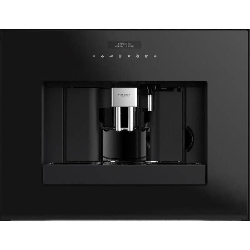 Fulgor Milano - 24'' 700 Series Built-In Black Glass Coffee Machine - Black