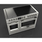 Fulgor Milano - 48'' 600 Sofia Pro Series Freestanding Professional 5 Burner Induction Range With 2 Zone Induction Trilaminate Griddle + Soft-Closing Door Device - Stainless Steel