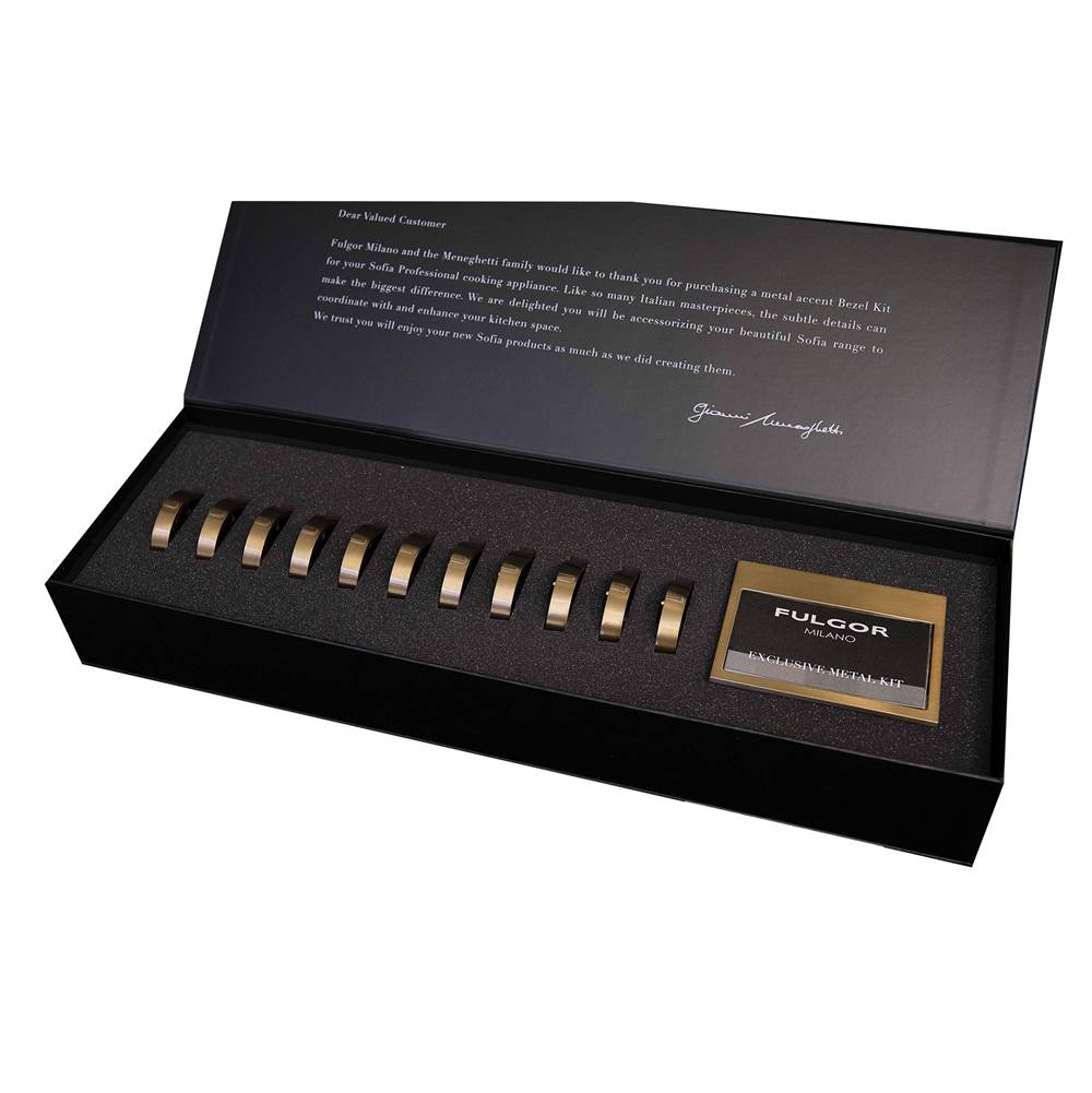 Fulgor Milano - Small Bezel Accessory Kit - 6 Bezels & 1 Faceplate For Sofia Nameplate - Brushed Bronze - Brushed Bronze