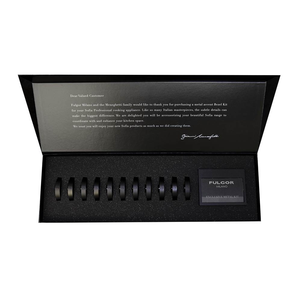 Fulgor Milano - Small Bezel Accessory Kit - 6 Bezels & 1 Faceplate For Sofia Nameplate - Matte Black - Matte Black