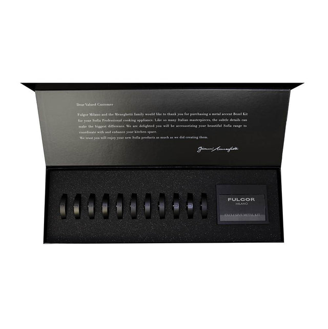Fulgor Milano - Large Bezel Accessory Kit - 11 Bezels & 1 Faceplate For Sofia Nameplate - Matte Black - Matte Black