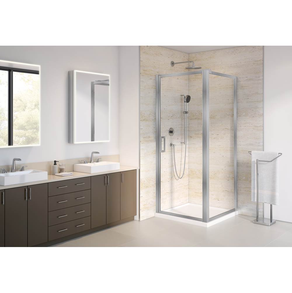 Fleurco - ELERA CUBE 25X42/BRUSHED NICKEL/79H/SEKUR+/IN&OUT PIVOT - Brushed Nickel